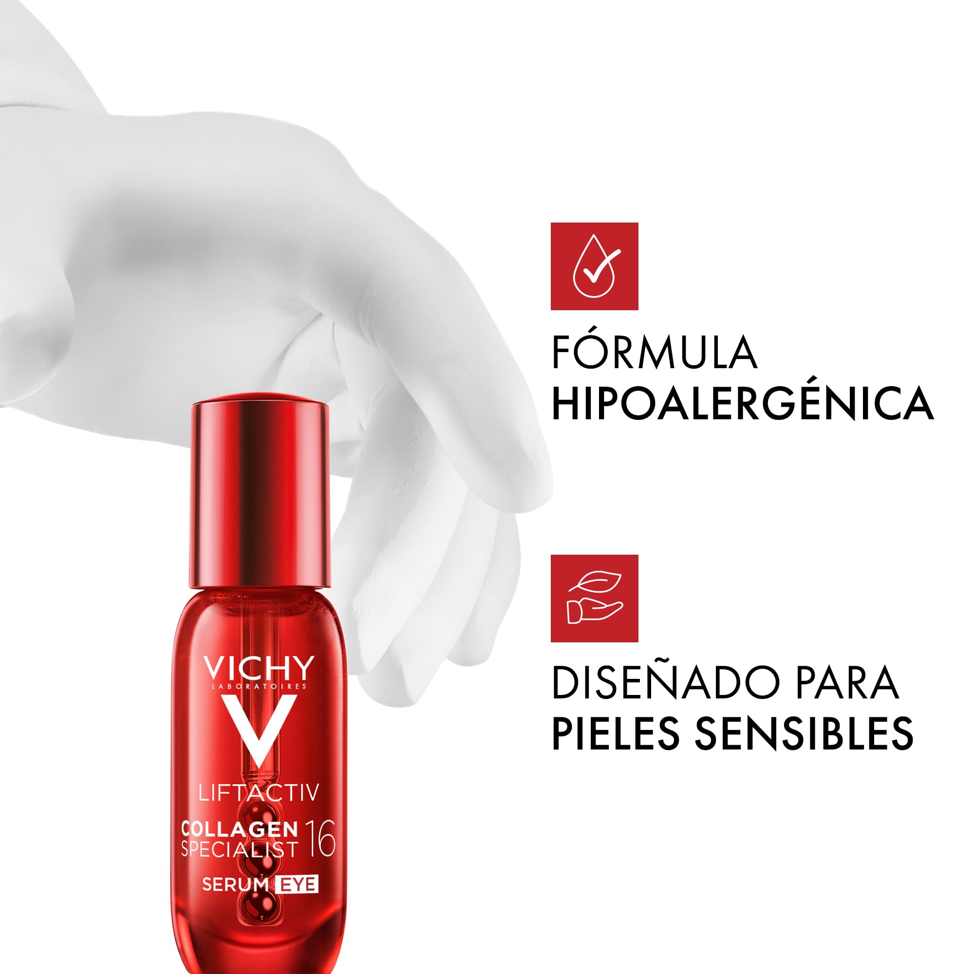 Vichy, Liftactiv Collagen 16, Sérum para el contorno de ojos, 15 ml | Primer sérum para el contorno de ojos con Tecnología Co-Bonding; rejuvenece la mirada en tan solo 2 semanas.