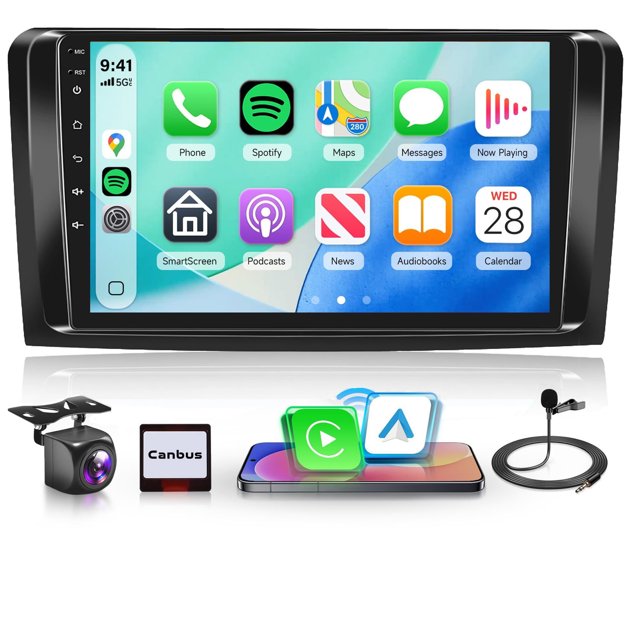 2G+64G for Mercedes Benz GL ML W164 X164 ML350 ML500 ML280 GL320 GL350 GL450 2005-2011, Rimoody Android Car Stereo Radio Carplay 9 Inch Touchscreen GPS WiFi Bluetooth FM EQ Backup Camera-image-22