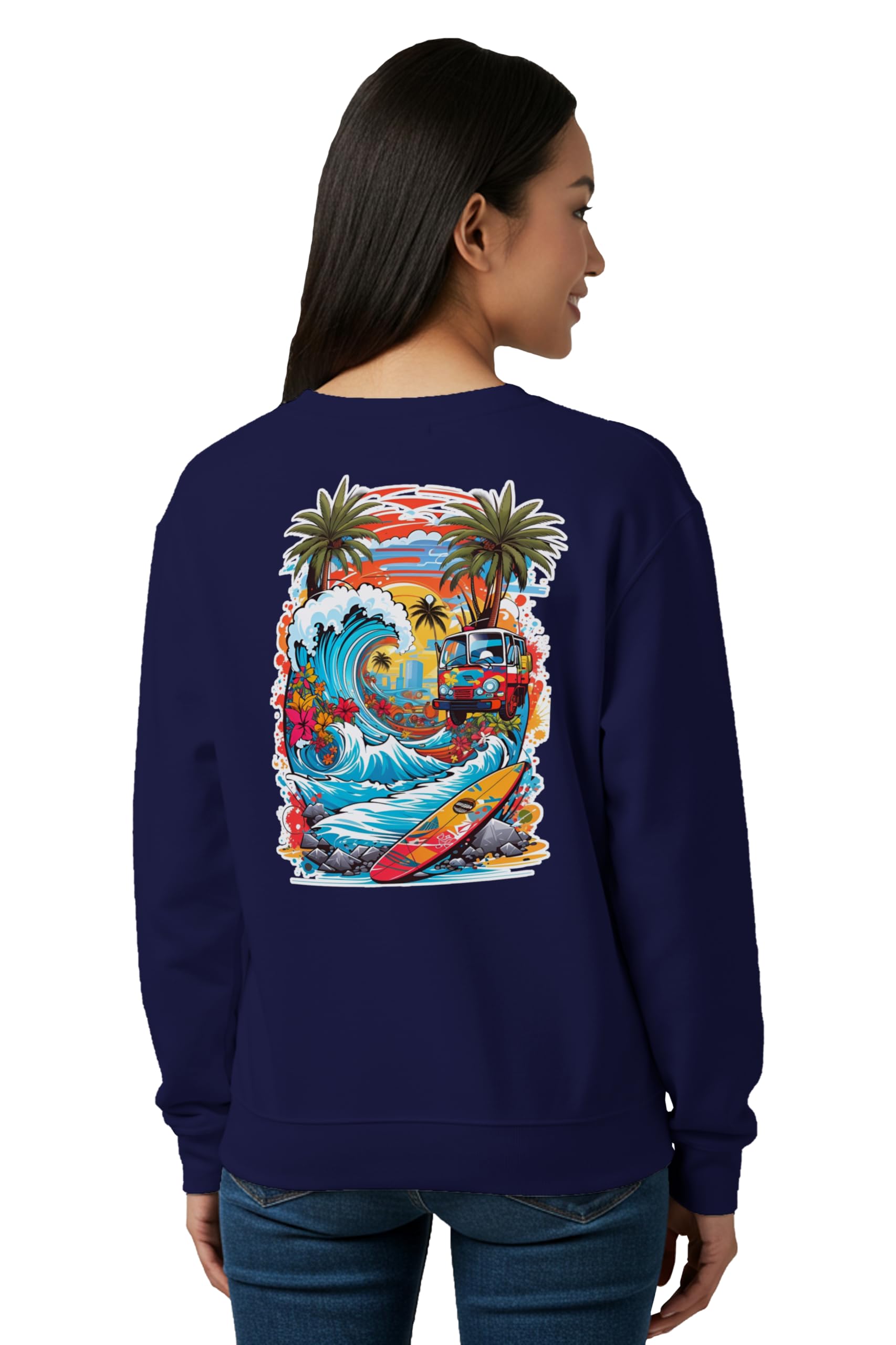 Womens Sweatshirt Nature Sea Graphic Printed Full Sleeve Stylish Round Neck Pullover Cotton Blend Winter Gen Z Sweatshirt-image-37