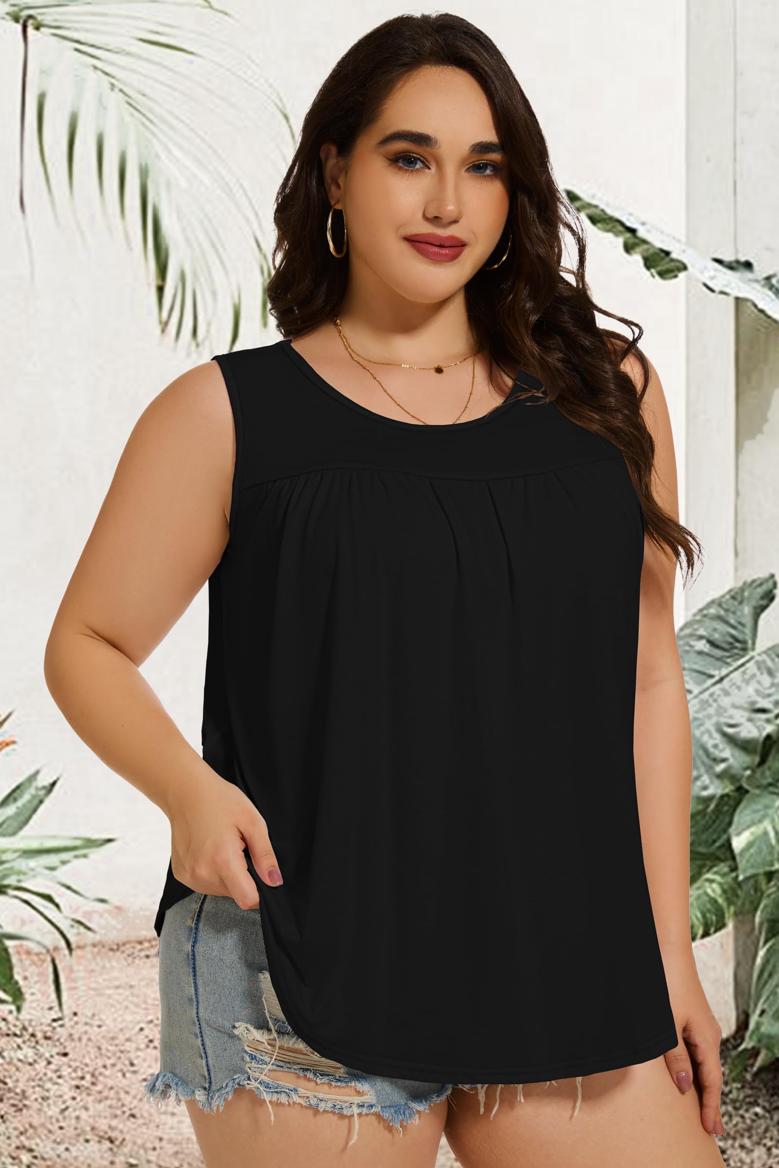 Camiseta de Tirantes para Mujer, de Verano, Informal, Holgada, sin Mangas, Cuello Redondo, a la Moda