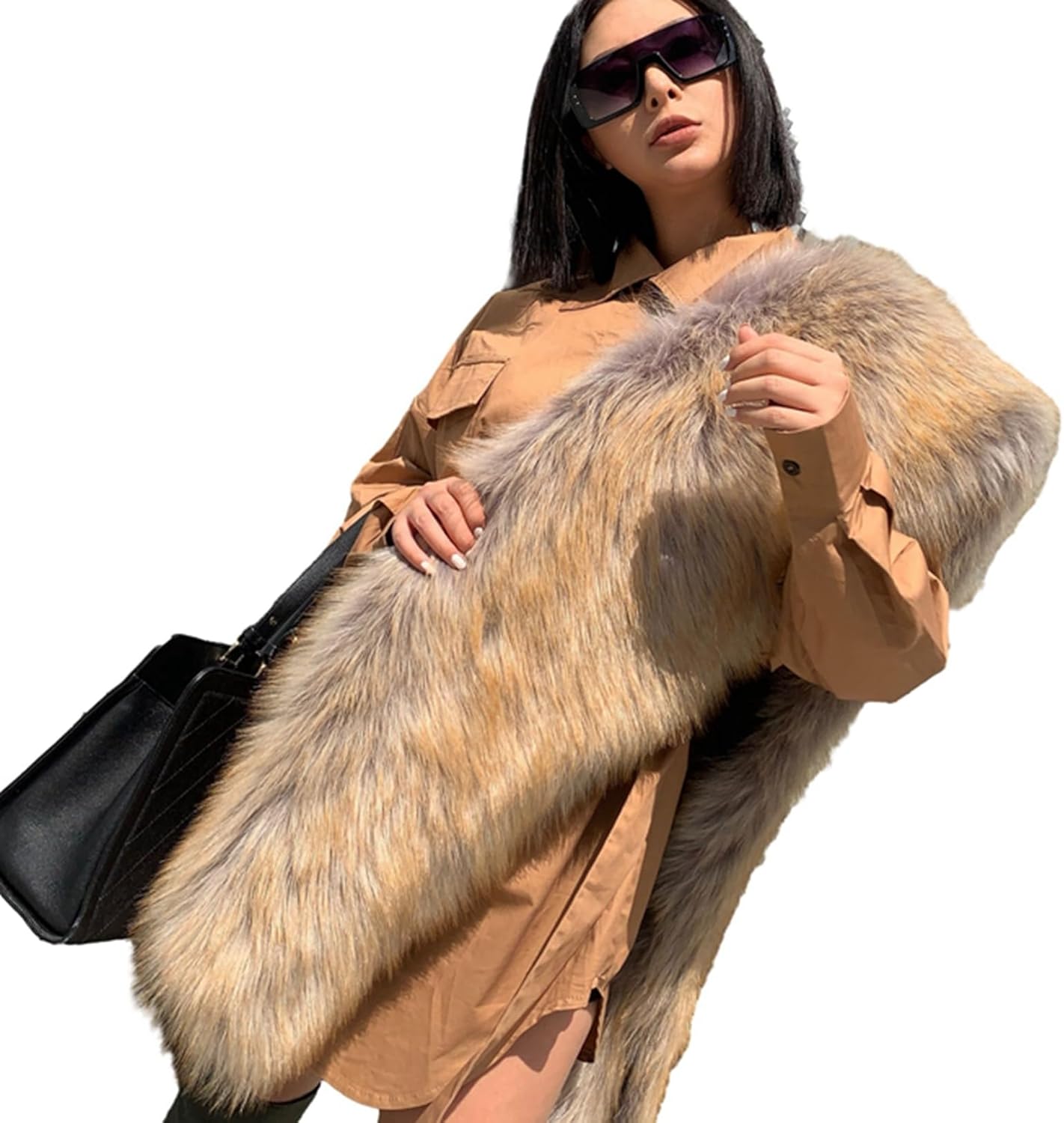 NATURAL BEAUTY BASIC｜フェイクファースリーブハーフコート 24AW