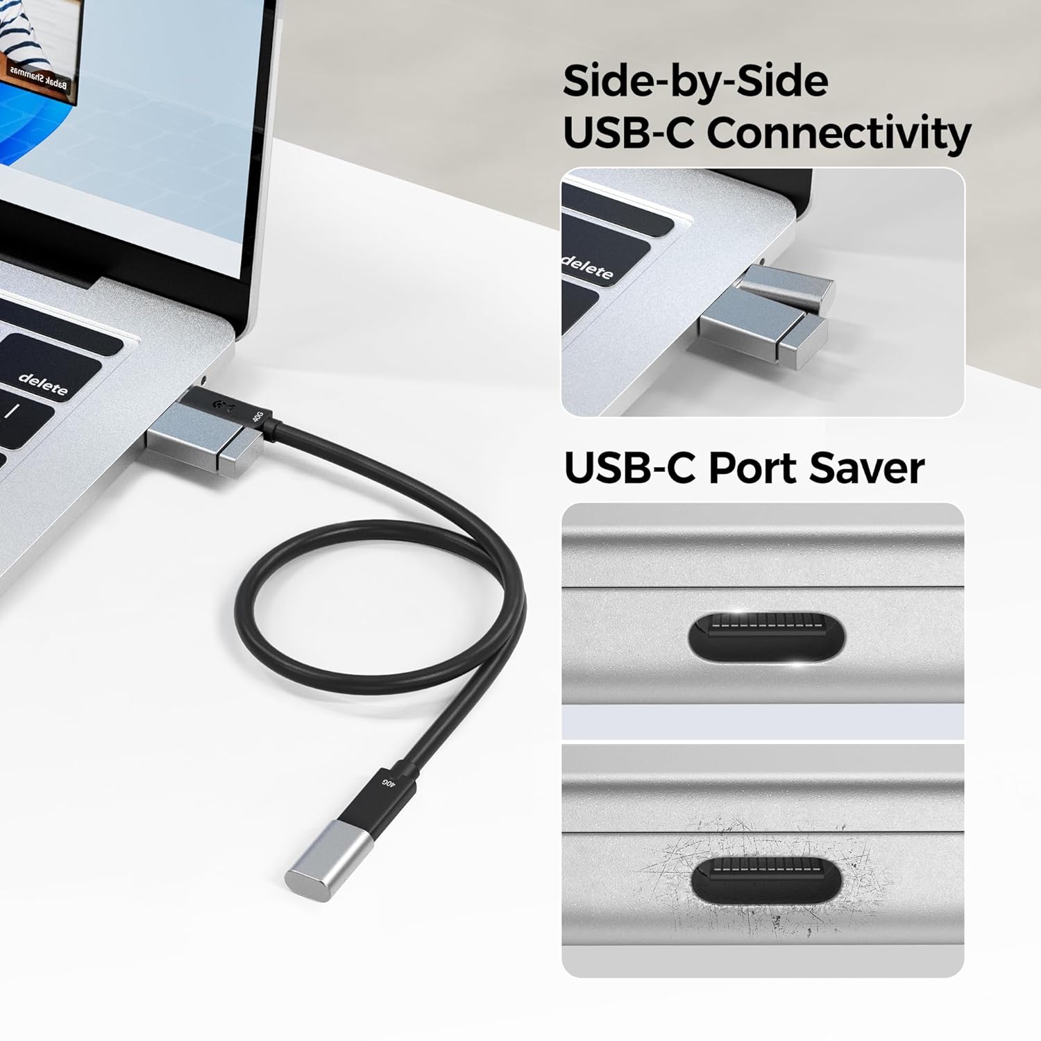 Cable Matters 40Gbps USB 4 Extension Cable - 3.3ft / 1m, True Reversible Design, Supports [8K Video, 240W Charging, 40Gbps Data Transfer] USB C Extender/Type C Extension Cord Male to Female - Image 7