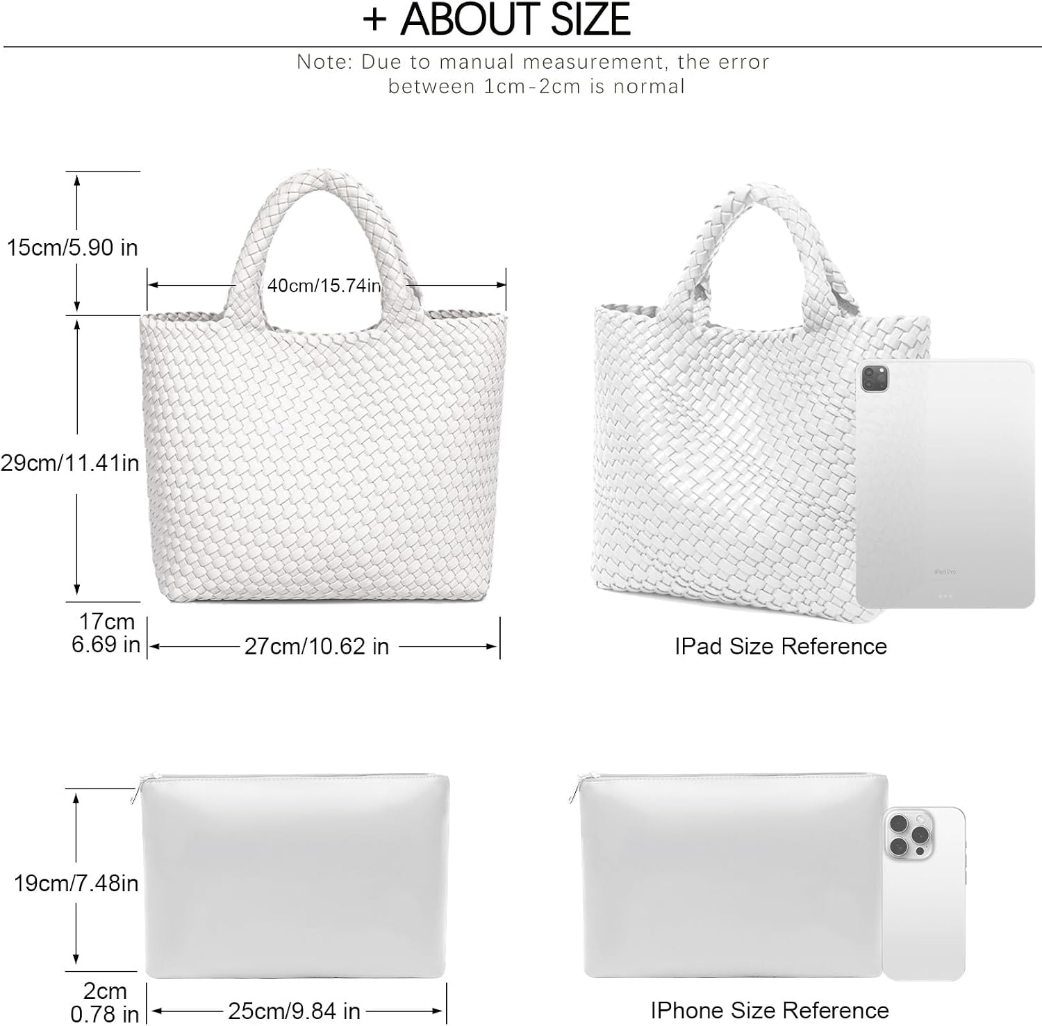 JINMANXUE Fashion Woven Bag Shopper Bag Travel Handbags and Purses Women Tote Bag Large Capacity Shoulder Bags