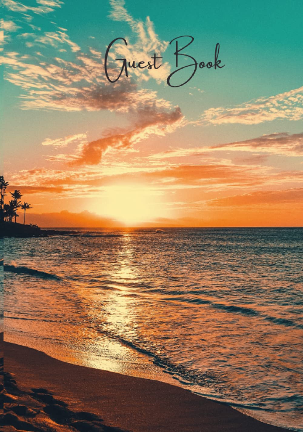 Beach Home Guest Book (Hardcover): A Guest Sign In Book For Airbnb Vacation Home, Beach House, Vrbo, Beach Home Rental for Visitors
