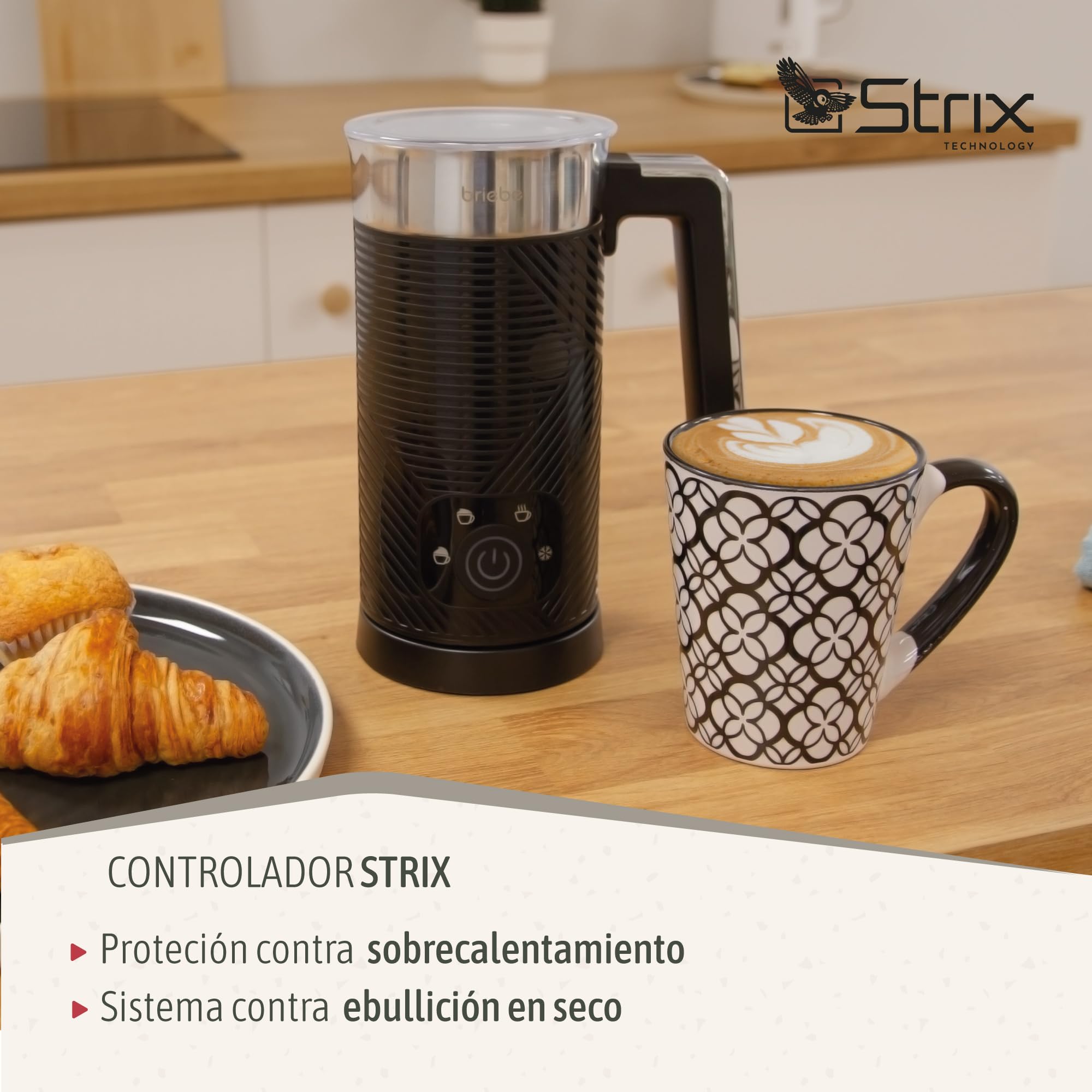briebe Elegance Set Cafetera Goteo 10 Tazas + Espumador de Leche Eléctrico, Máquina de Café Filtro 1,25L, Milk Frother 4 en 1 Espuma Fría/Caliente, Libre de BPA, Negro