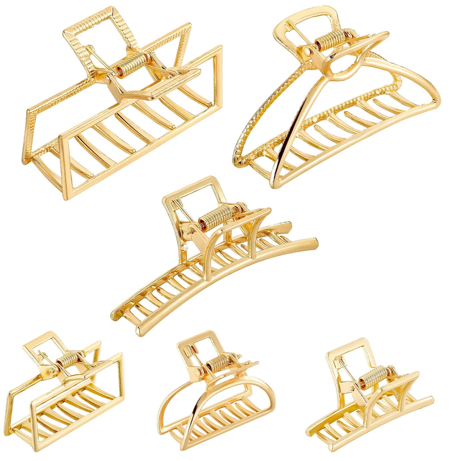 6 Pcs Metal Hair Claw Clips Mini Gold Hair Clamps Large