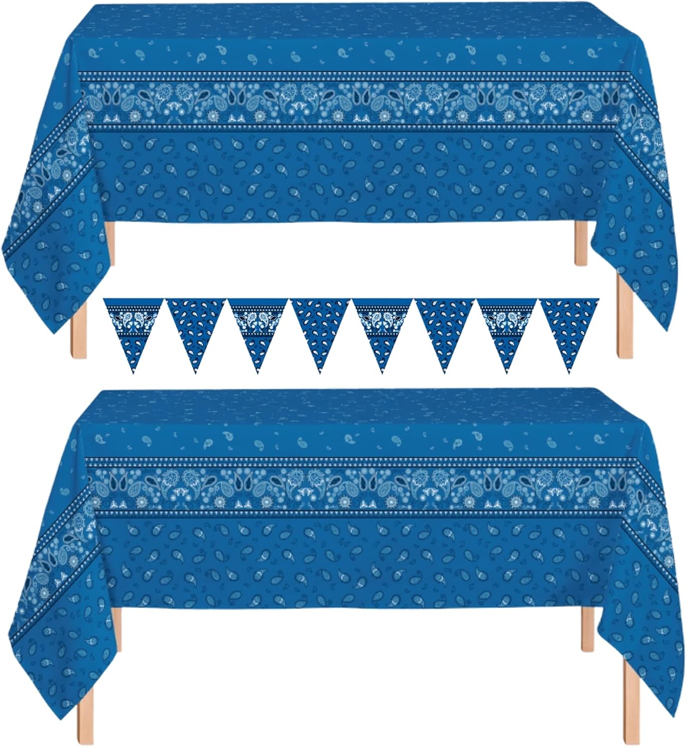 Oojami Cowboy Bandana Tablecloth 4 Pack - Plastic Table Cover 54" x 108" image 2