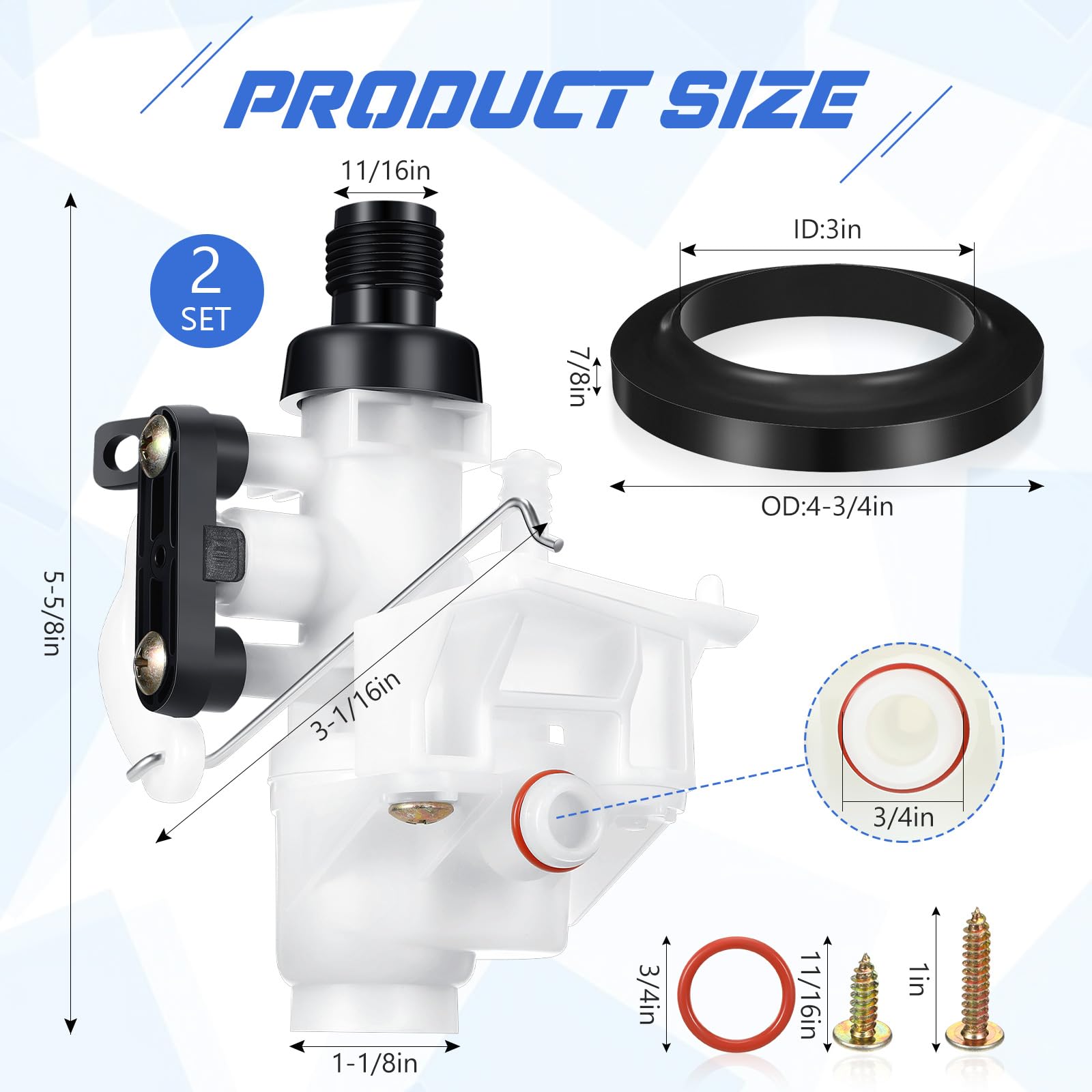 Datanly RV Toilet Water Valve Kit Leak Resistant RV