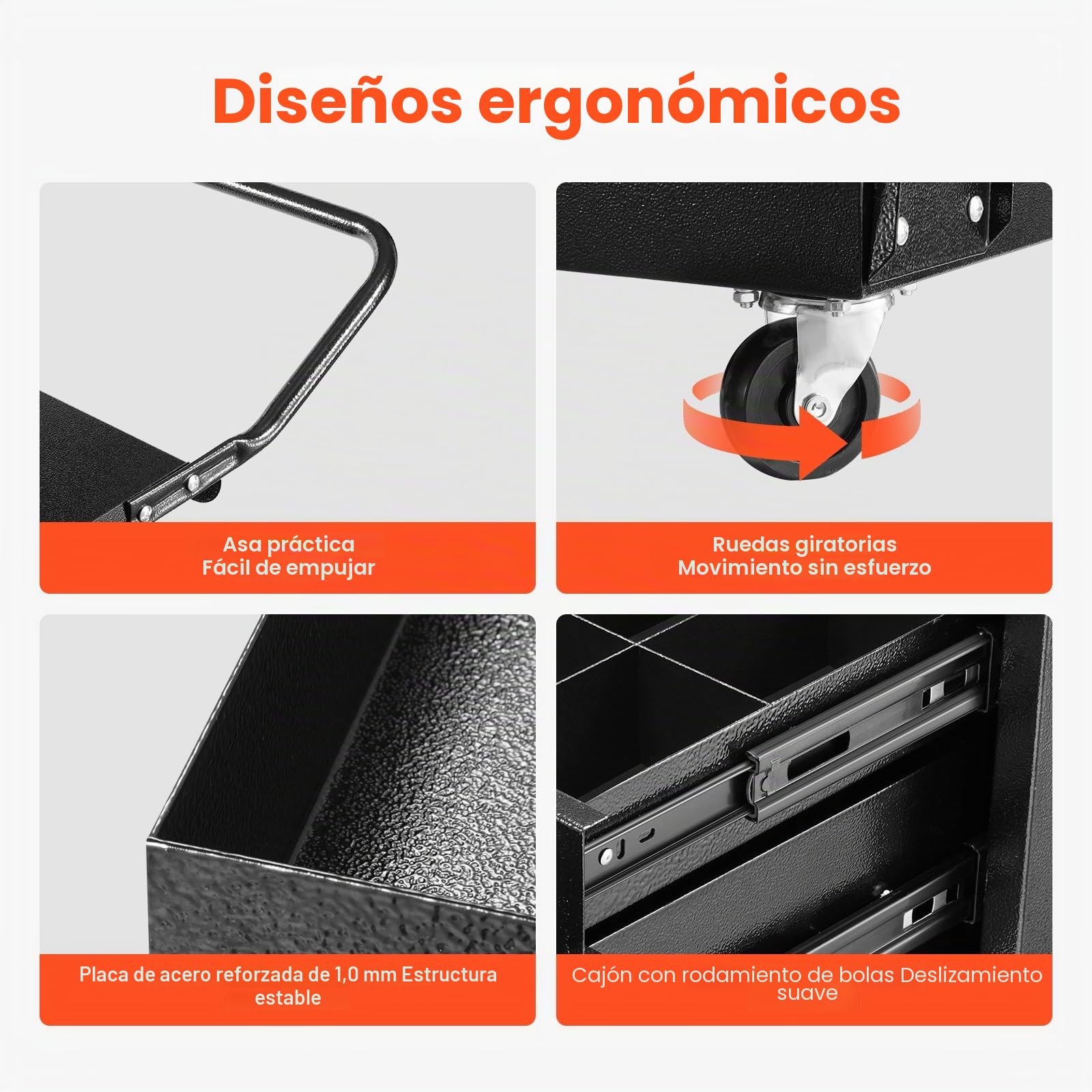 VEVOR Carro de Soldadura de 2 Cajones, Resistente, con Gabinete con Cerradura Antirrobo, Capacidad de Peso Estático de 159 kg, Ruedas Giratorias de 360°, Cortador de Plasma, 465 x 920 x 925 mm