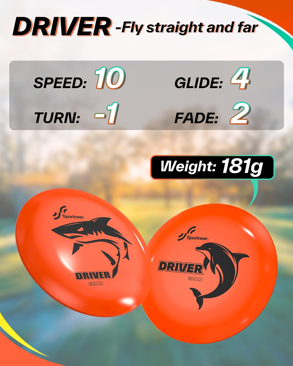 Sportneer Disc Golf Set – Discgolf Starter Set con motivo mare, 2 Driver, 2 Midrange, 2 Putter, Mini Disc Marker & Borsa per il trasporto – per principianti e esperti, outdoor e giardino