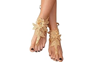 MCC Handmade Bridal Barefoot Sandals: Embellish Your Feet with Bohemian Elegance