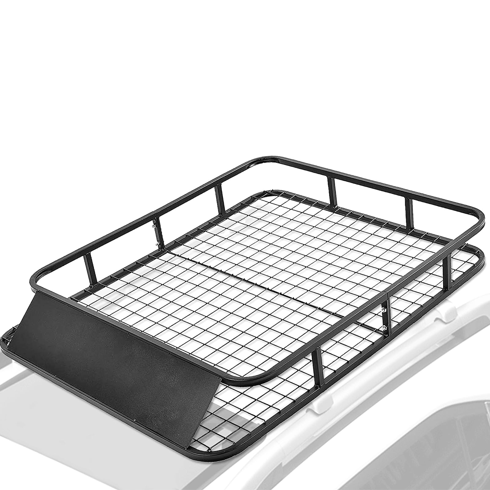 SOARS Portapacchi Auto Universale, 122,5 X 102 X 15 CM, Portata 75 KG, Galleria da Tetto in Metallo con Rivestimento Anti-Corrosione e Antiossidante, Fissaggio Sicuro, per Viaggi, Campeggio