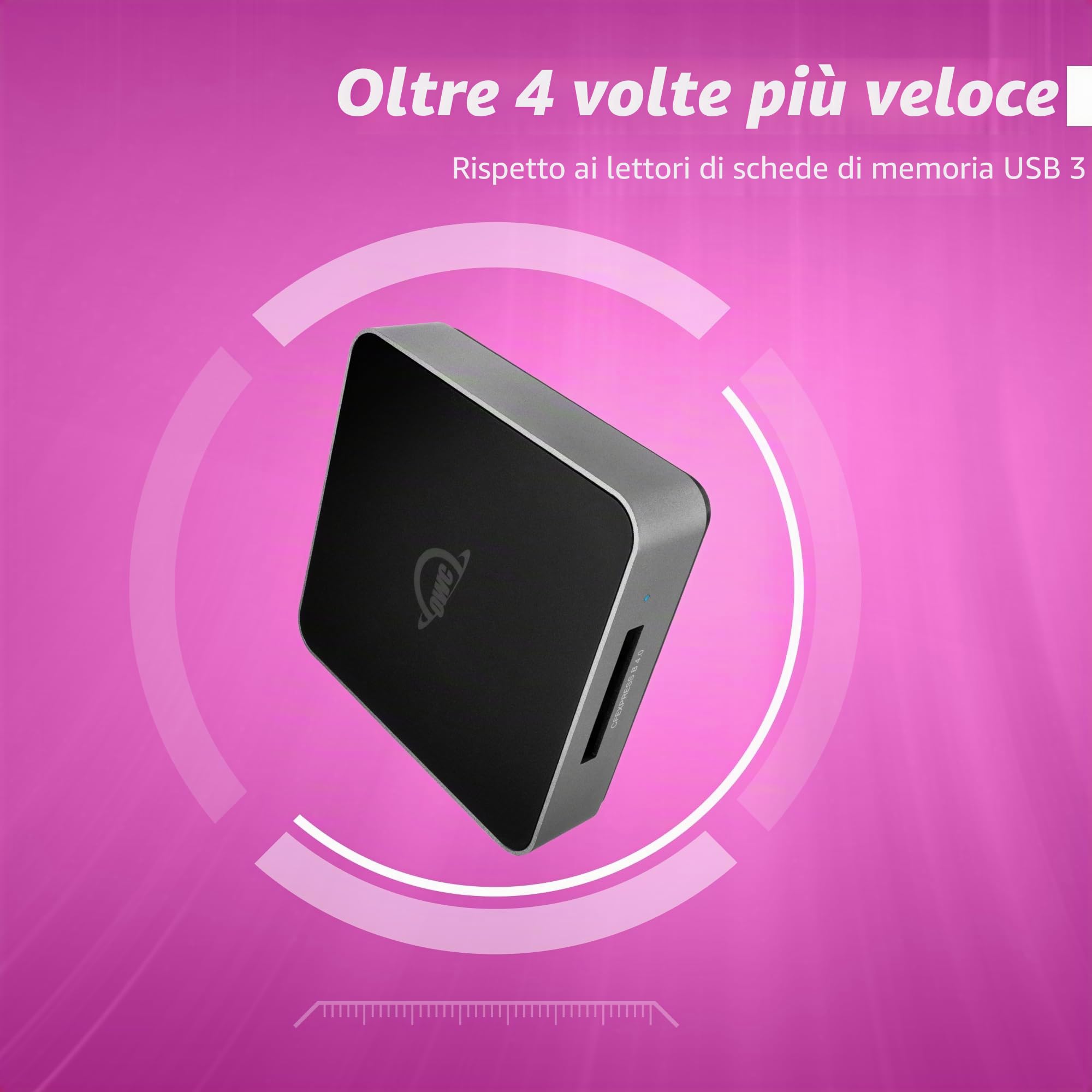 OWC Atlas Lettore di schede CFexpress 4.0 Tipo B USB4 (40 Gb/s) - Compatto ultraveloce per professionisti creativi