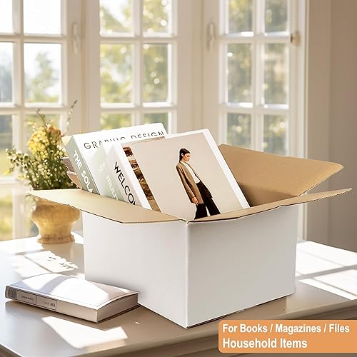 Miniatura 4 de Paquete de 45 cajas de envío de cartón blanco de 7 x 5 x 4 pulgadas, cajas de correo medianas para pequeñas empresas para embalaje, mudanza y