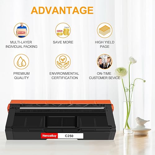 Miniatura 5 de Cartucho de tóner remanufacturado de repuesto para Ricoh 407539 sp c250sf sp c250dn C261SFNW C261DNW SP C260DNW SP C260SFNW (negro, 1 unidad)