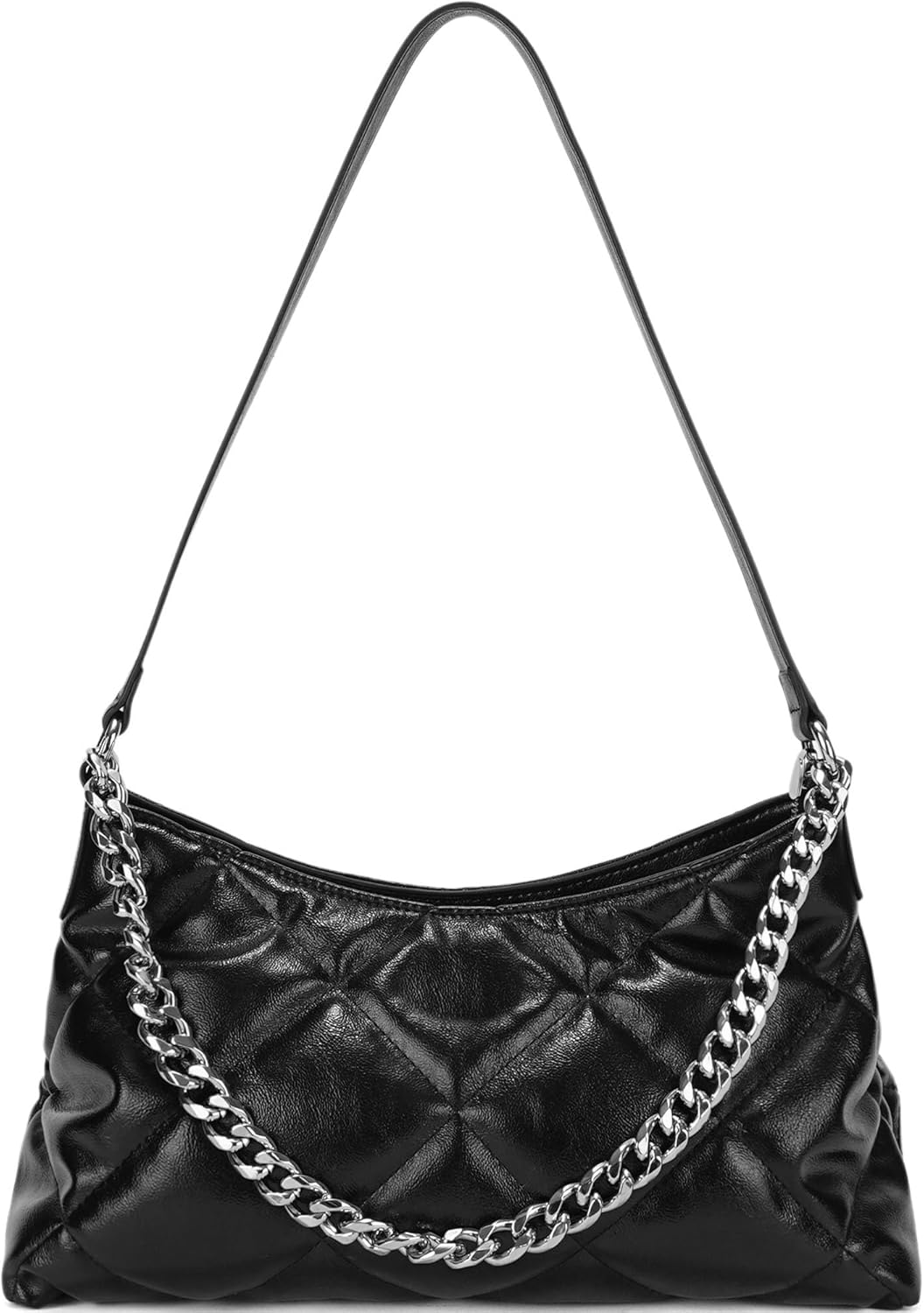 GEMIU Quilted Shoulder Bags for Women - Trendy Tote Hobo Handbag Clutch Purse with Chain