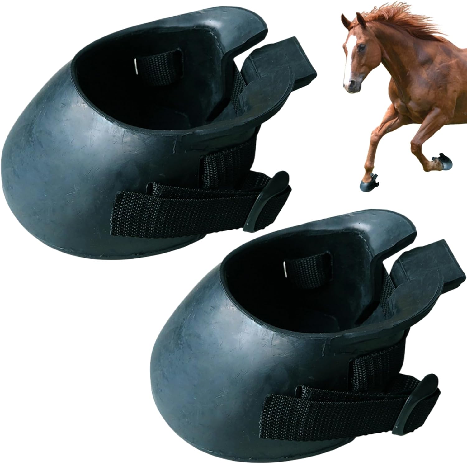 1 Pair Hoof Boots for Horses Rubber Protective Sturdy Horse Hoof Boots Portable Thick Hoof Boots for Wound Management and Laminitis Abscess Treatment, M, Horse Tack