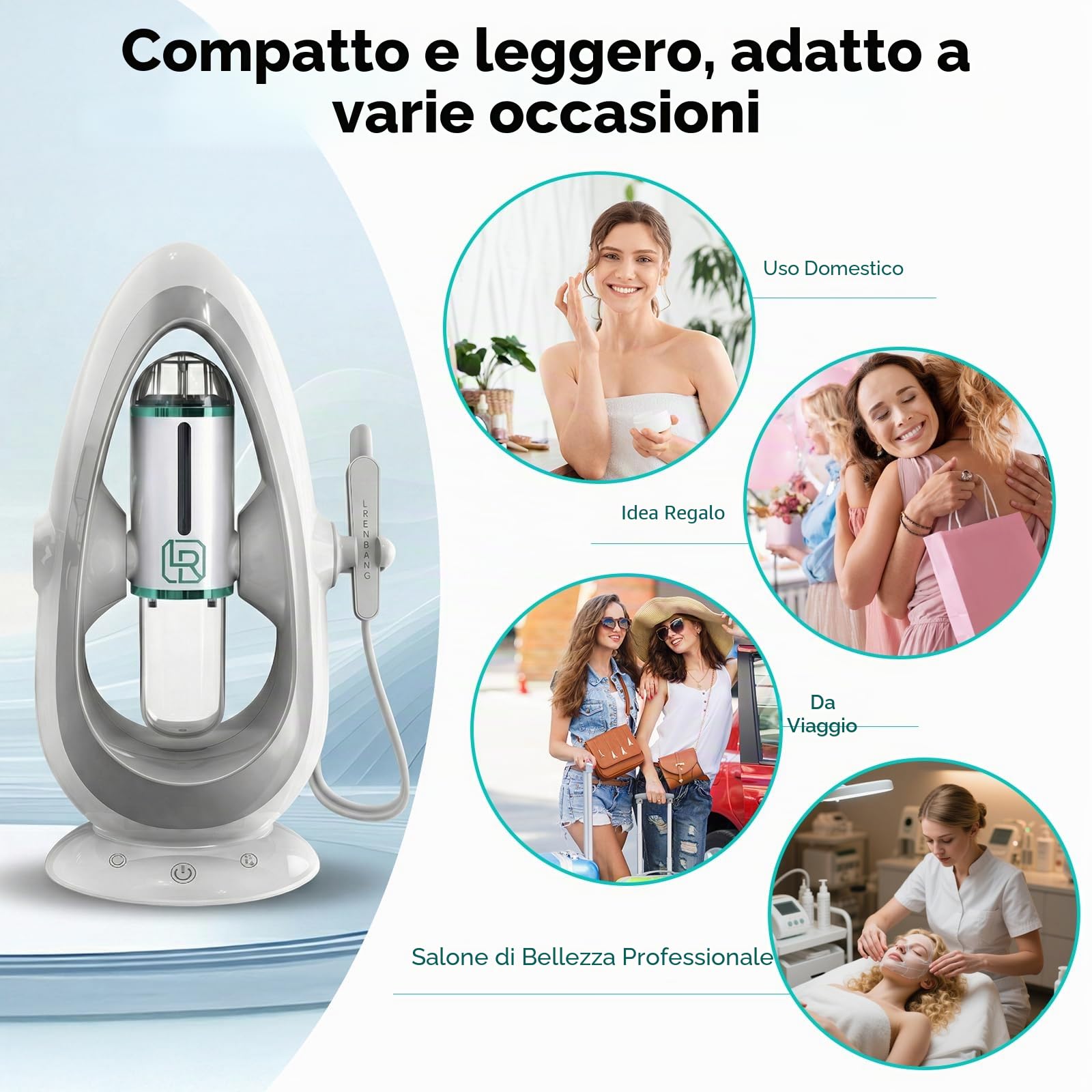 AquaFacial - Dispositivo multifunzione Macchina facciale con ossigeno all'idrogeno, Idrodermoabrasione Facial Macchina per La Pulizia Dispositivo multifunzionale per la cura del viso a bolle piccole