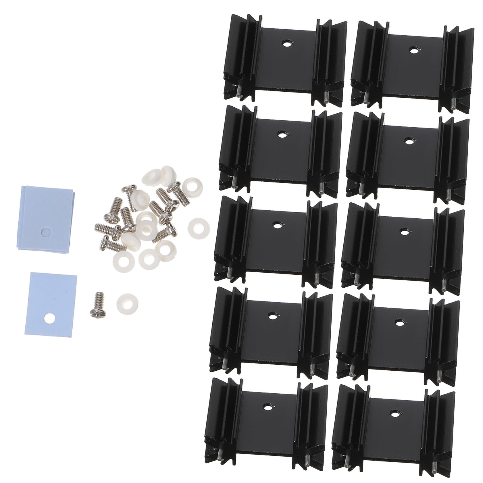 SHINEOFI 3 Set Dissipatori Calore Alluminio To con Isolamento Viti e Pad Termoconduttivi per Raffreddamento Componenti Elettronici e Regolatori Tensione
