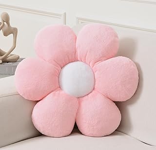 Vdoioe Pink Flower Pillowï¼Œ19.6In Floor Pillow Cushion Flower Shaped Throw Pillow Cute Flower Seating Cushion Home Decorative Pillows for Sofa Couch Bed