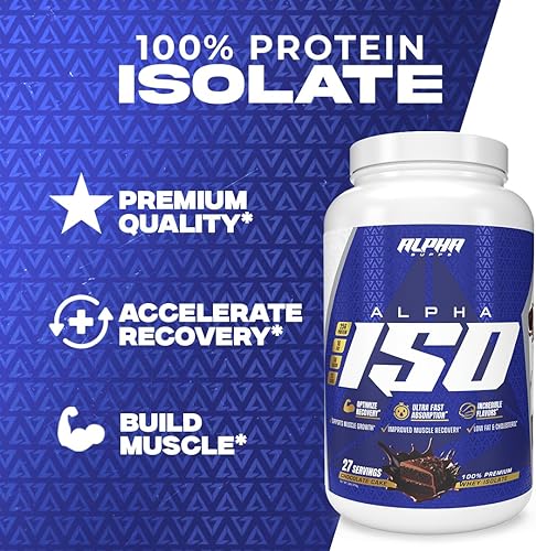 Miniatura 11 de Alpha Supps ISO - Polvo aislado de proteína de suero de leche 100% bajo en carbohidratos, 0.88 onzas por porción, ayuda a apoyar el crecimiento