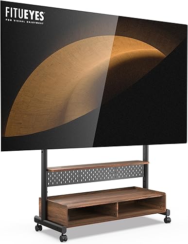 Miniatura 1 de FITUEYES Soporte de TV de suelo rodante para televisores LCDLED grandes de 70 a 100 pulgadas, carrito de TV resistente con capacidad de hasta 176
