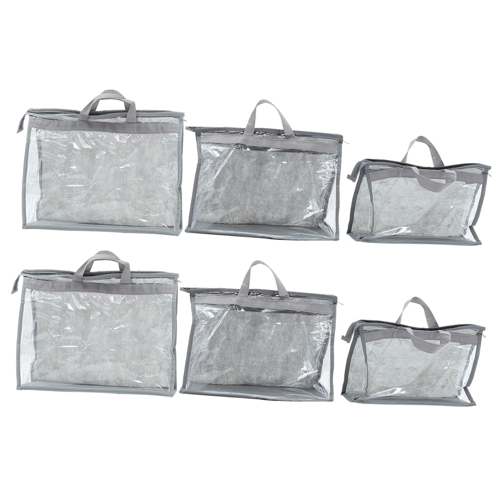 PartyKindom Pvc Handbags Pouches 6 Pack Hanging Dust Bags Large Capacity Easy to Identify Observe for Storage