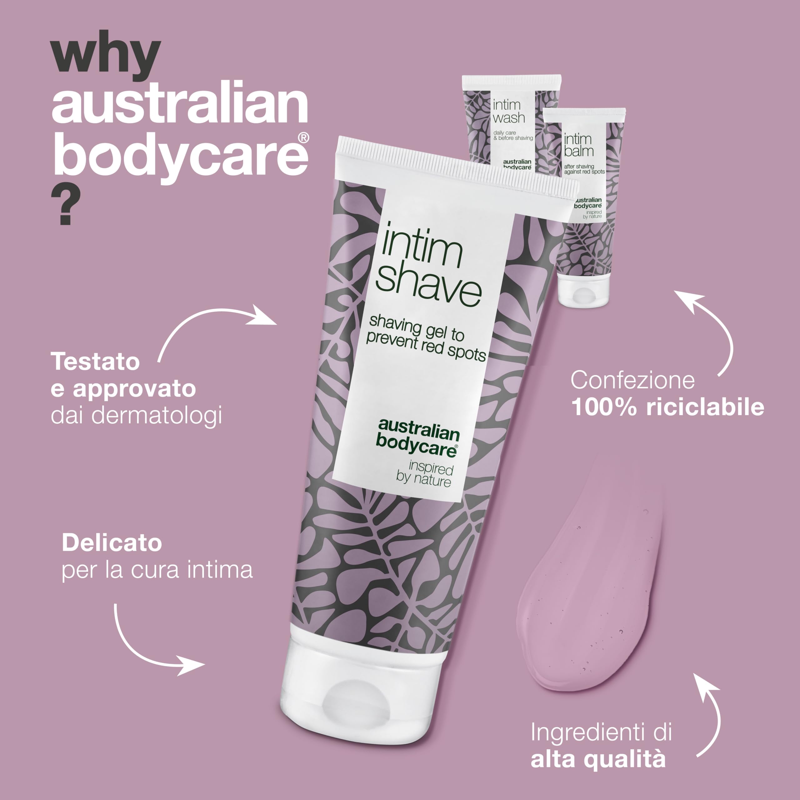 KIT di depilazione intima – 3 prodotti per liberarti di irritazioni e peli incarniti. Contiene: Intim Wash 200 ml, Intim shave 100 ml, Intim balm 100 ml | Australian Bodycare