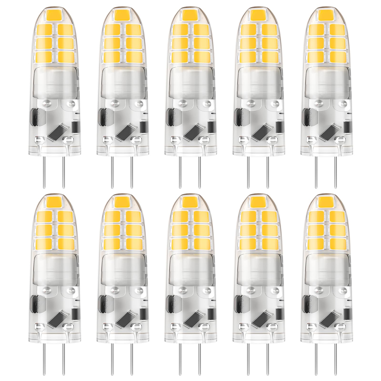 DiCUNO G4 LED Neutralweiß 2W ersetzt 20W Leuchtmittel, 4000K, 10er Pack | G4 LED Lampe 12V, 200lm, CRI 85, 360° Abstrahlwinkel, kein Flackern, nicht dimmbar, für Kronleuchter, Vitrinenschränke