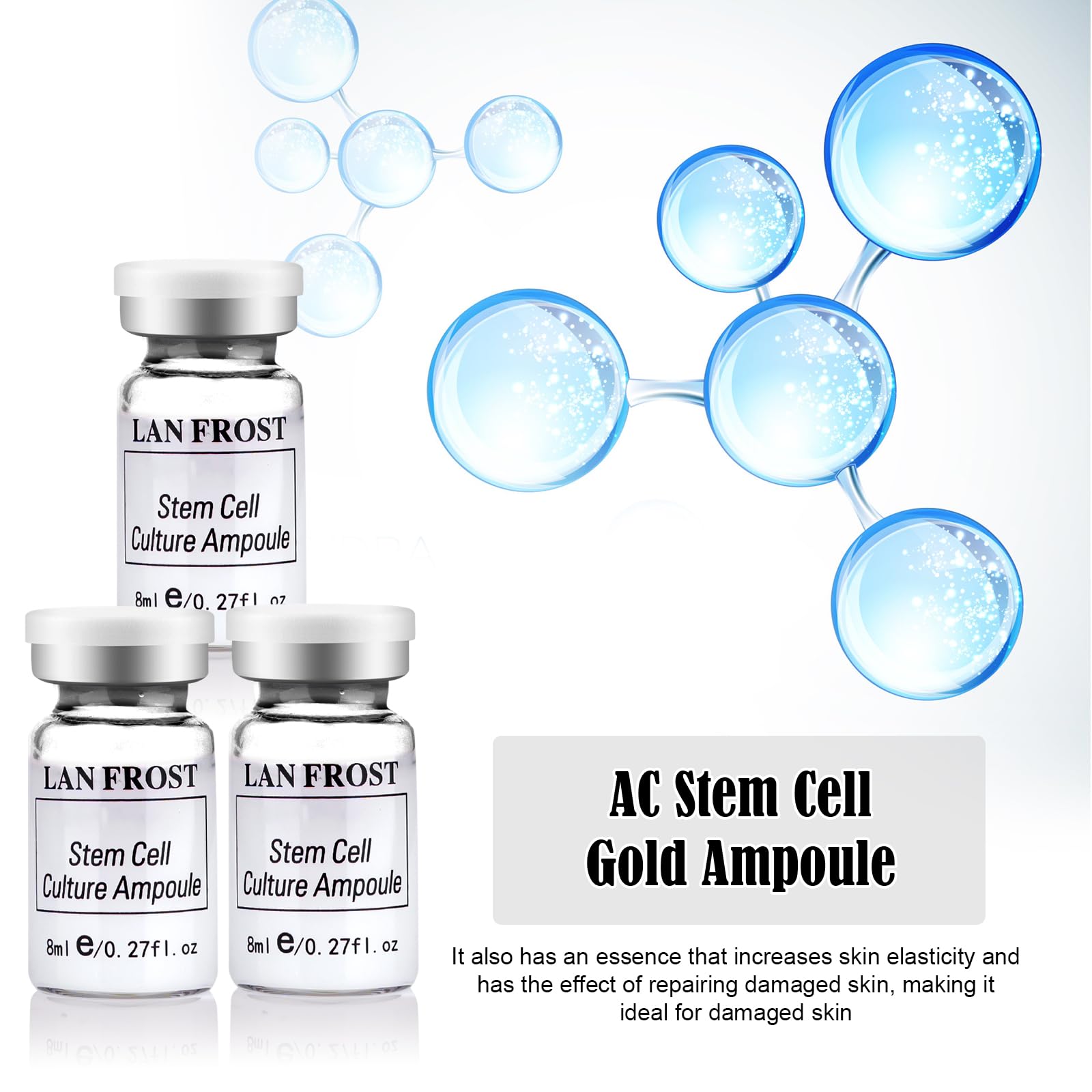 BB Facial Glow Starter Kit Serum Hyaluronic acid Essenz Skincare Kit, Whtening Stem Cell Culture Ampolla 8 ml 12pcs, Kit de suero Facial