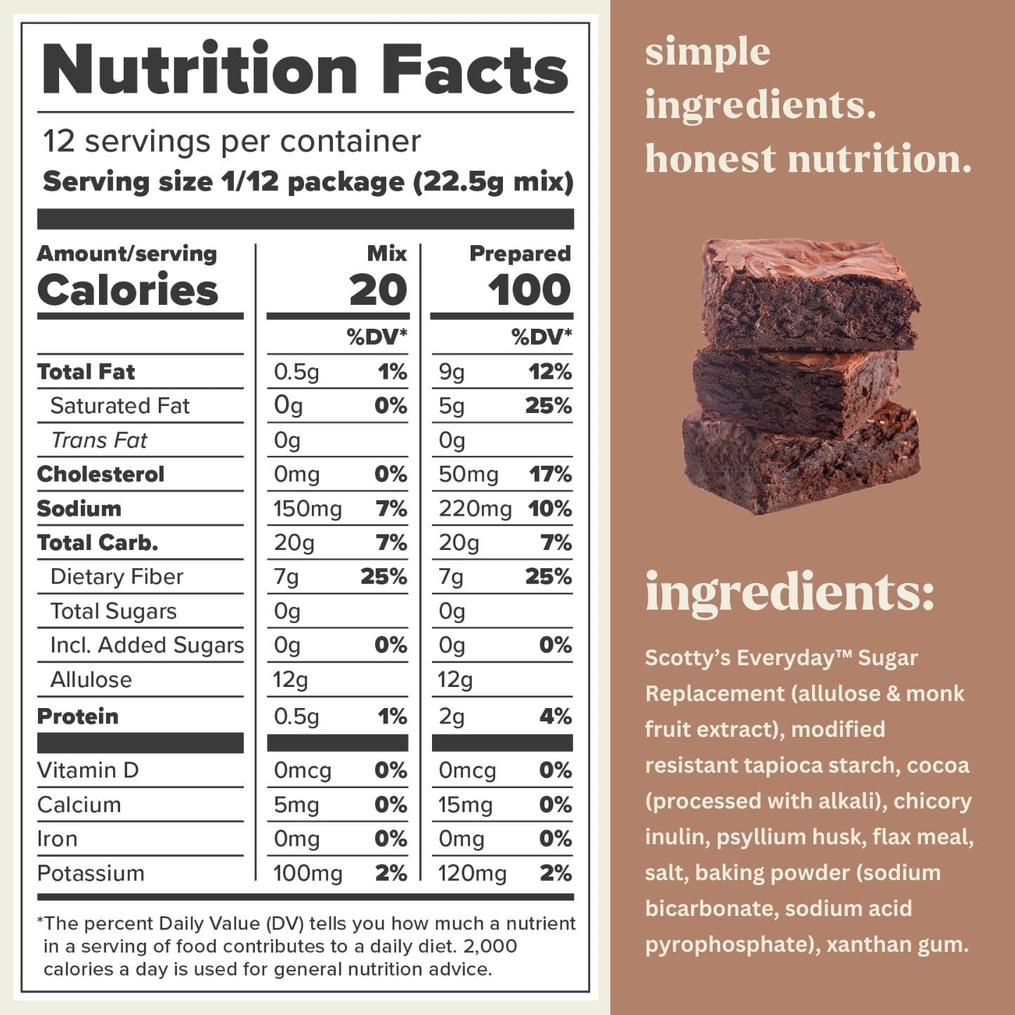 Scotty's Everyday - Keto Fudge Brownie Mix - 1g Net carbs, 0g Added Sugar, Gluten-Free, High Fiber - No Nut Flours - 9.05oz, Pack of 3