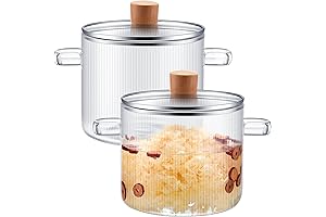 Sabary 2 Pcs Glass Cookware Set with Lids