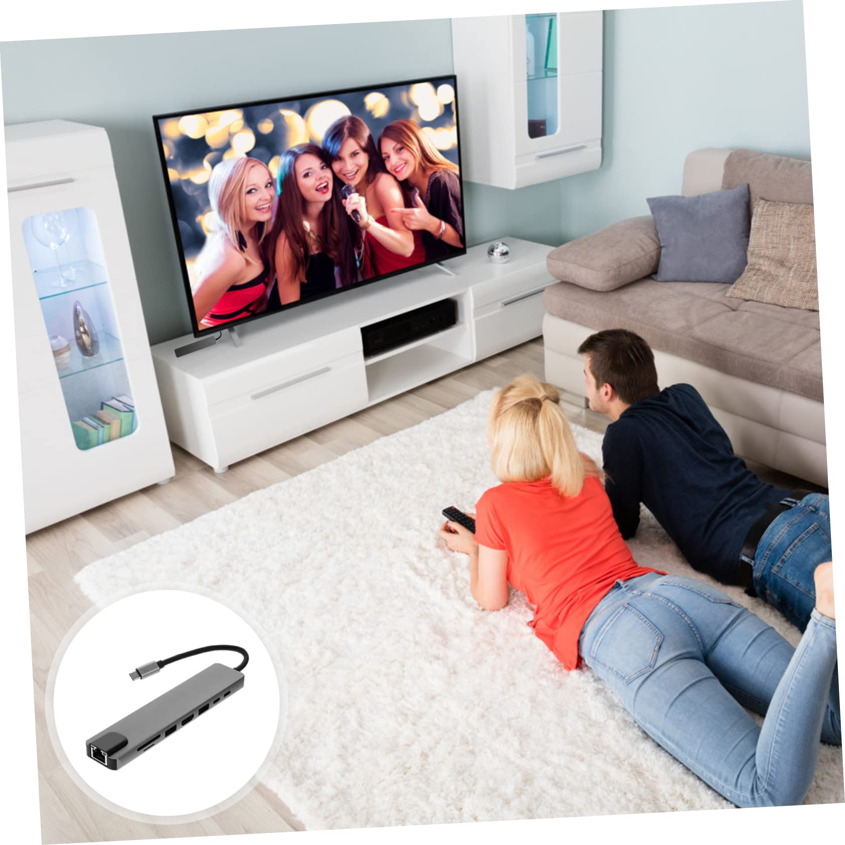 ABOOFAN 3pezzi Docking Station Usb c Compatta Adattatore Per Laptop e Smartphone Design Leggero e Portatile Supporto Ethernet e Ricarica Pd