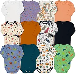Kit 10 Bodies Manga Longa Bebê Suedine 100% Algodão – Menino Menina Neutro Conforto e Qualidade Loja Era Uma Vez