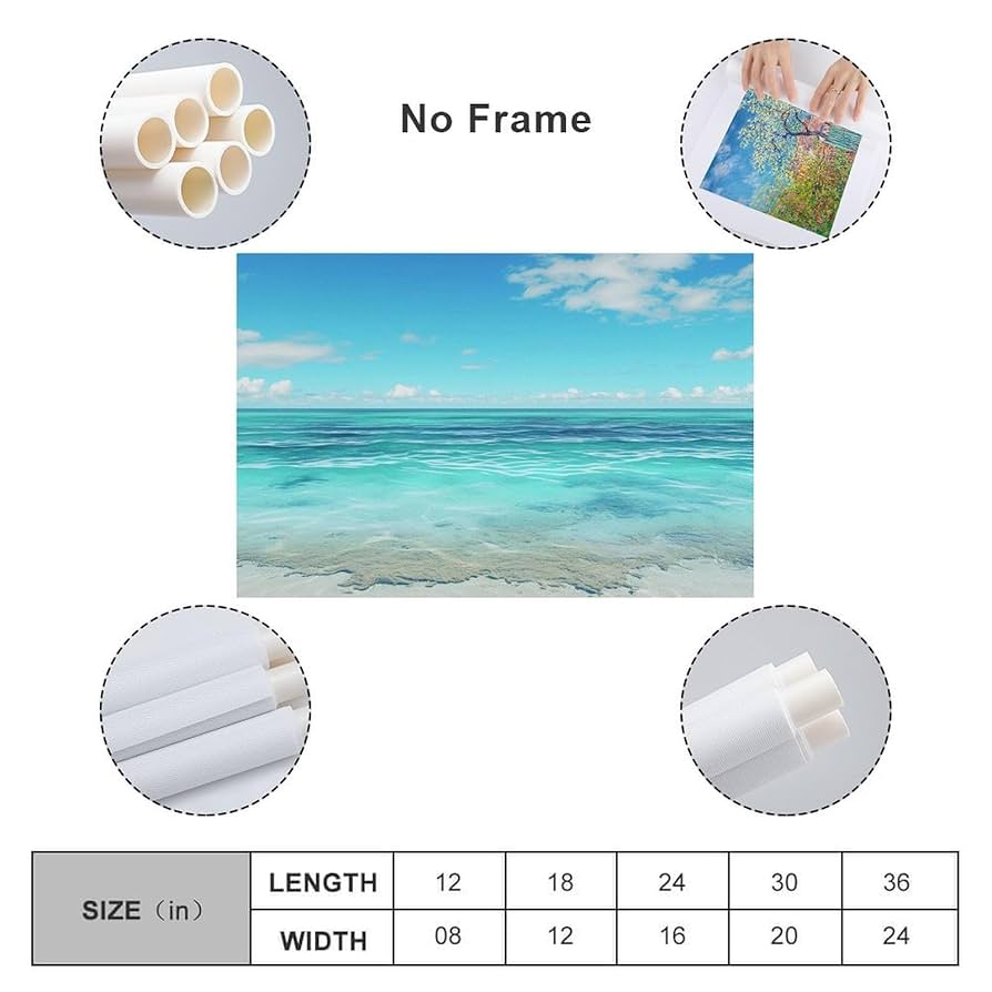 新品未使用 ビーチ風景 円形 アクリル画 新品未使用 ビーチ風景 円形 アクリル画