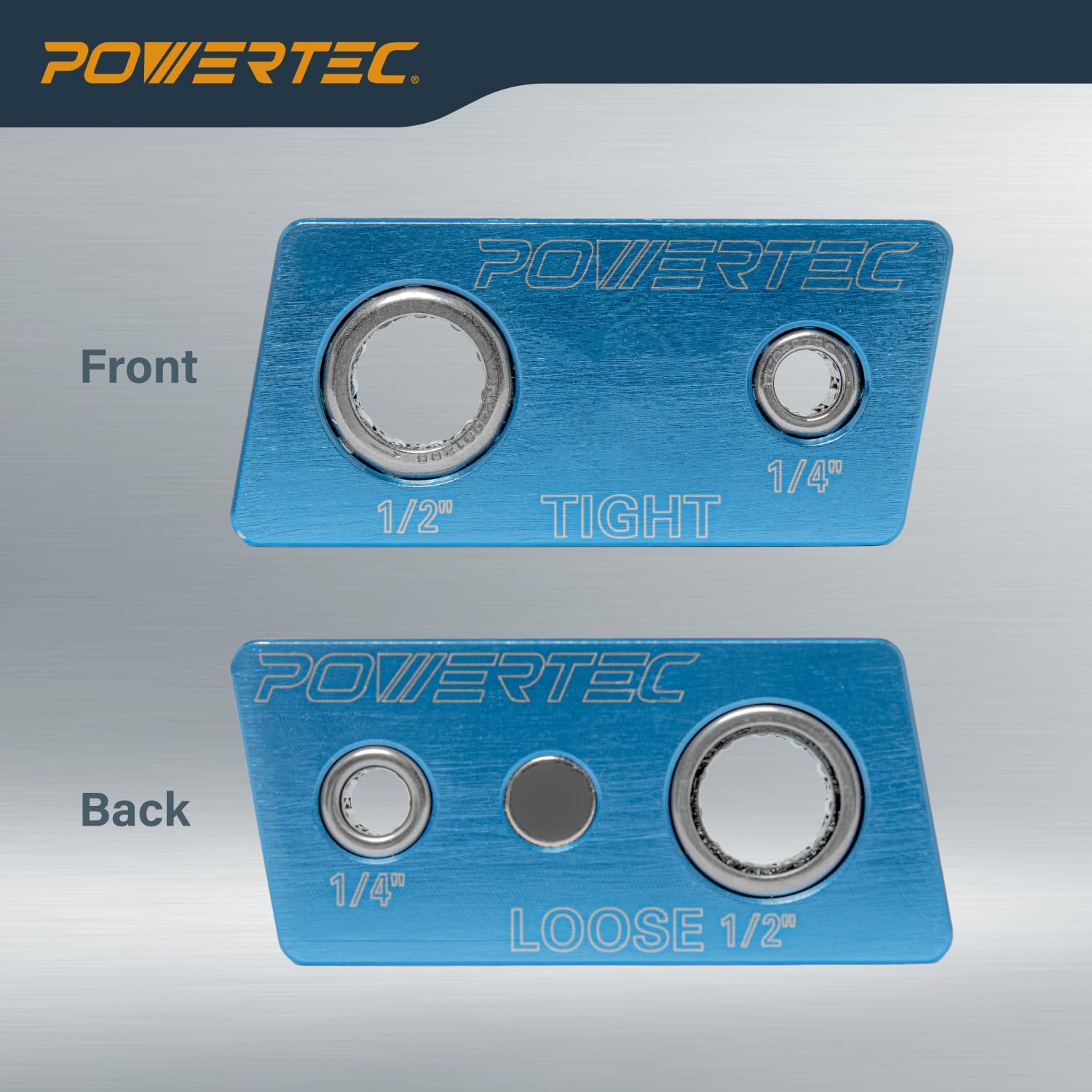 POWERTEC Router Bit Vise Magnetic, Router Bit Holder, 1/4" & 1/2" Shank with One-Way Bearing, Router Bit Vice Storage, Multi Functional, Cleaning & Sharpening, Portable Durable Lightweight - 71974