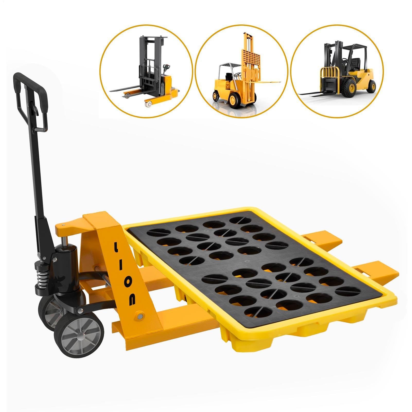 Auslaufsichere Auffangwanne Modular Mit Ablauf, 30 Gallonen, 5000 Lbs Tragkraft, Spill Containment Plattform Aus HDPE, Stapelbar, Für Industrie, Lager & Labor, Ideal Zur Lagerung Von Öl & Chemikalien