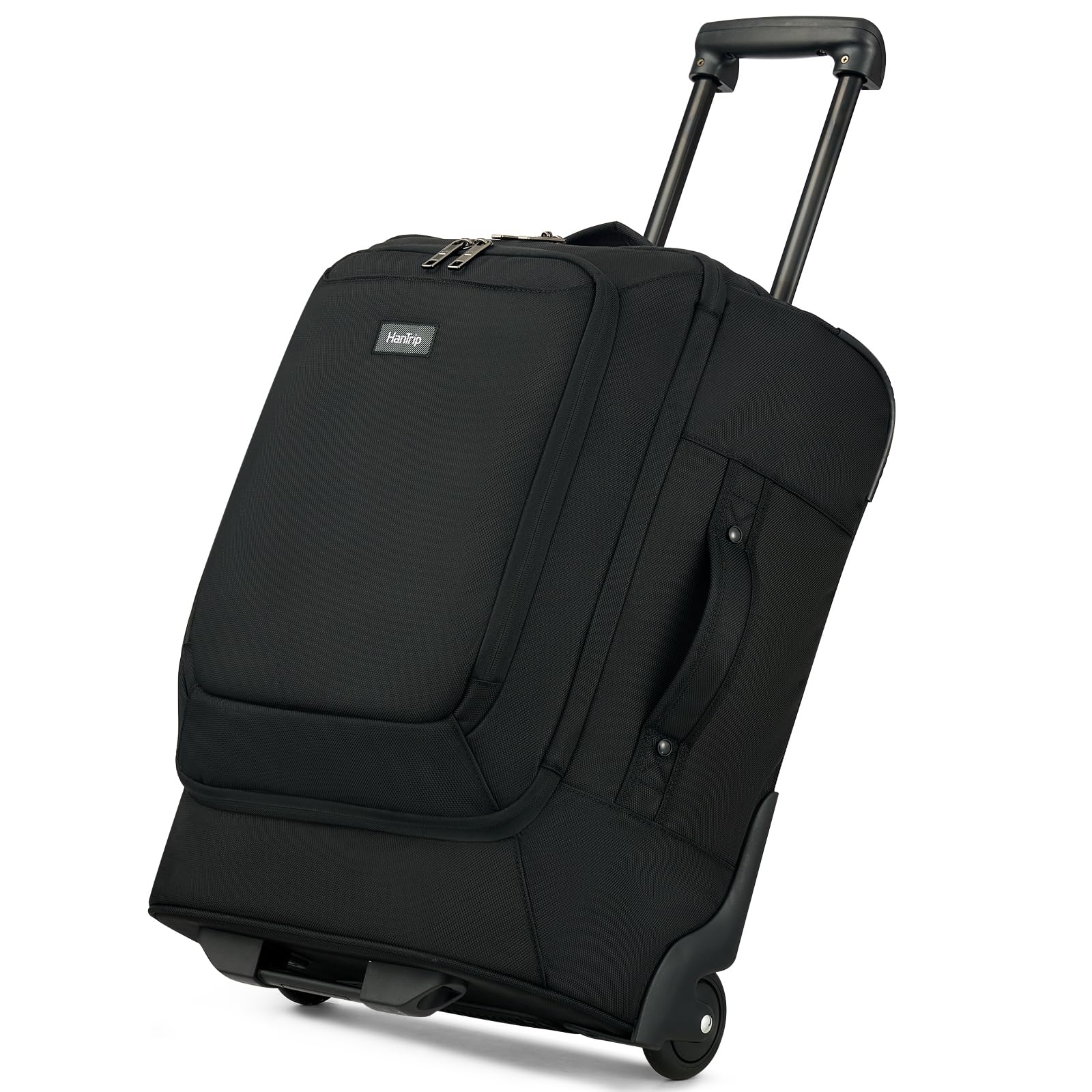 - Small Rolling Carry On Luggage Suitcases Duffle Bag with Wheels and Handle, 2 Wheeled Soft Sided Heavy Duty Luggage for Travel Carry On Roller Weekender Bag with Wheels for Women Men (Black)