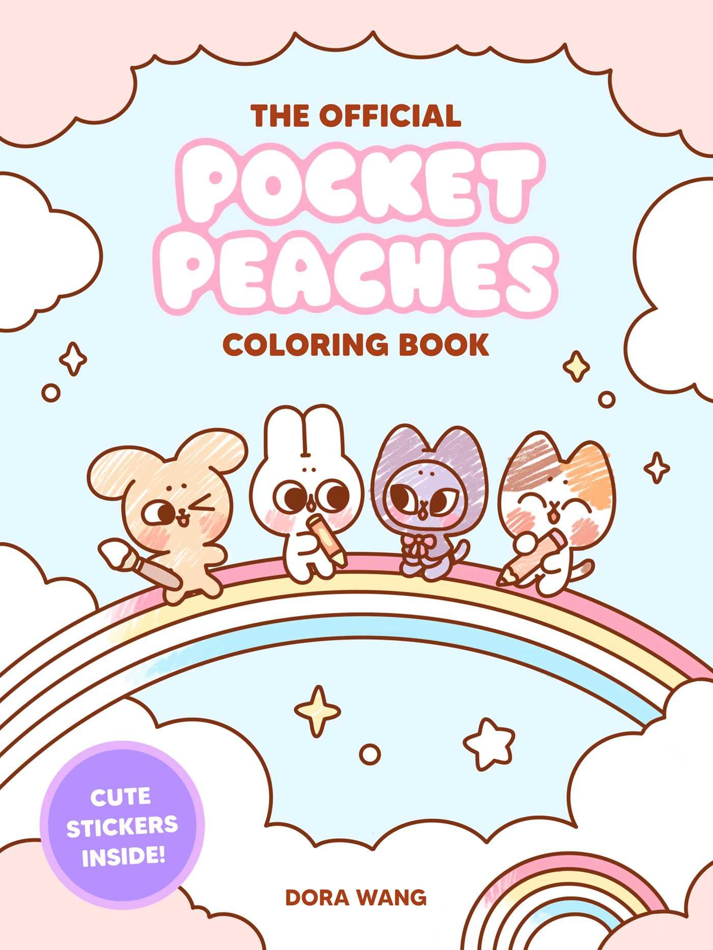 The Official Pocket Peaches Coloring Book: Cozy Coloring and Cute Stickers