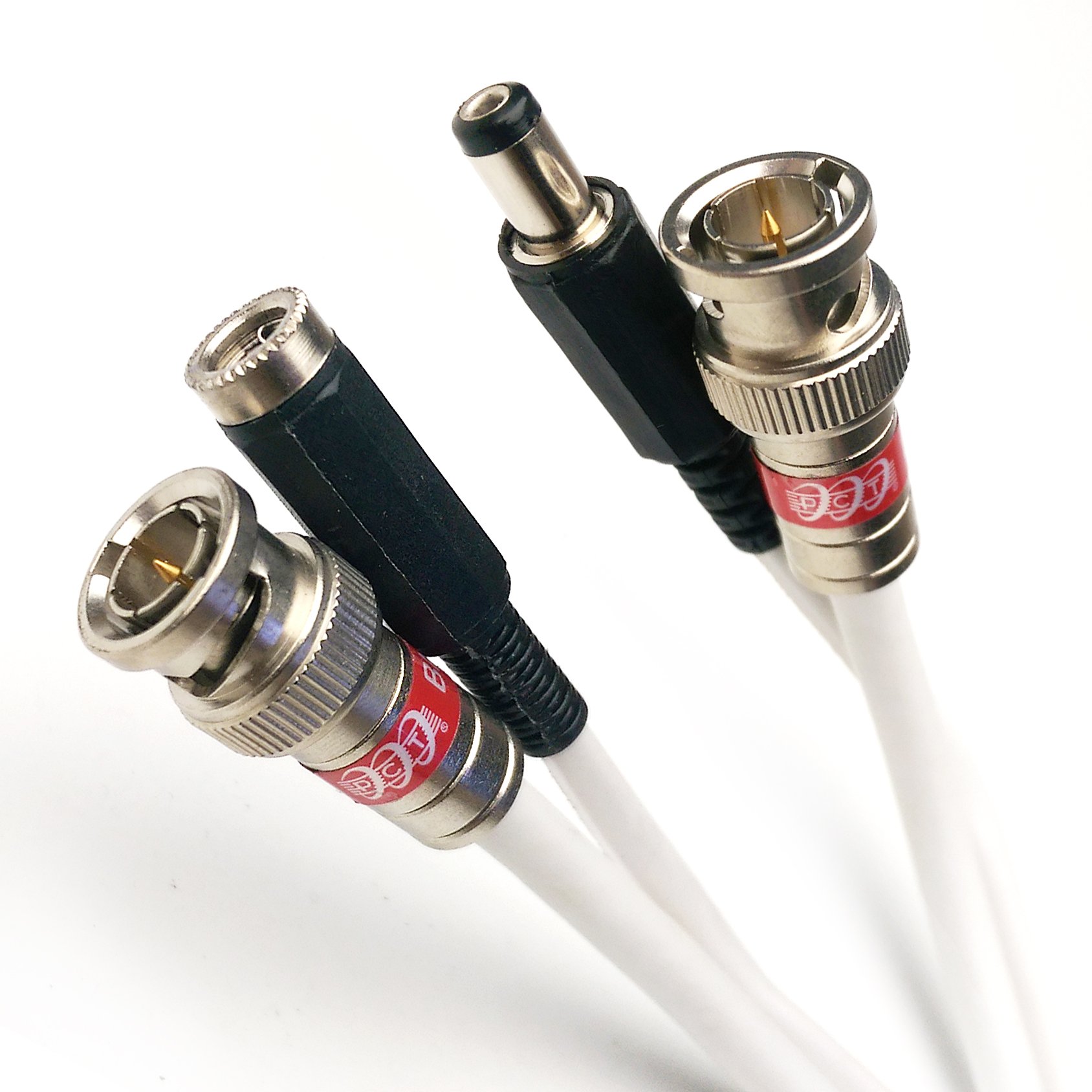 250ft White Solid Copper CCTV TVI CVI AHD HD-SDI Security Camera RG59 Cable 20AWG BNC Connector 95% 