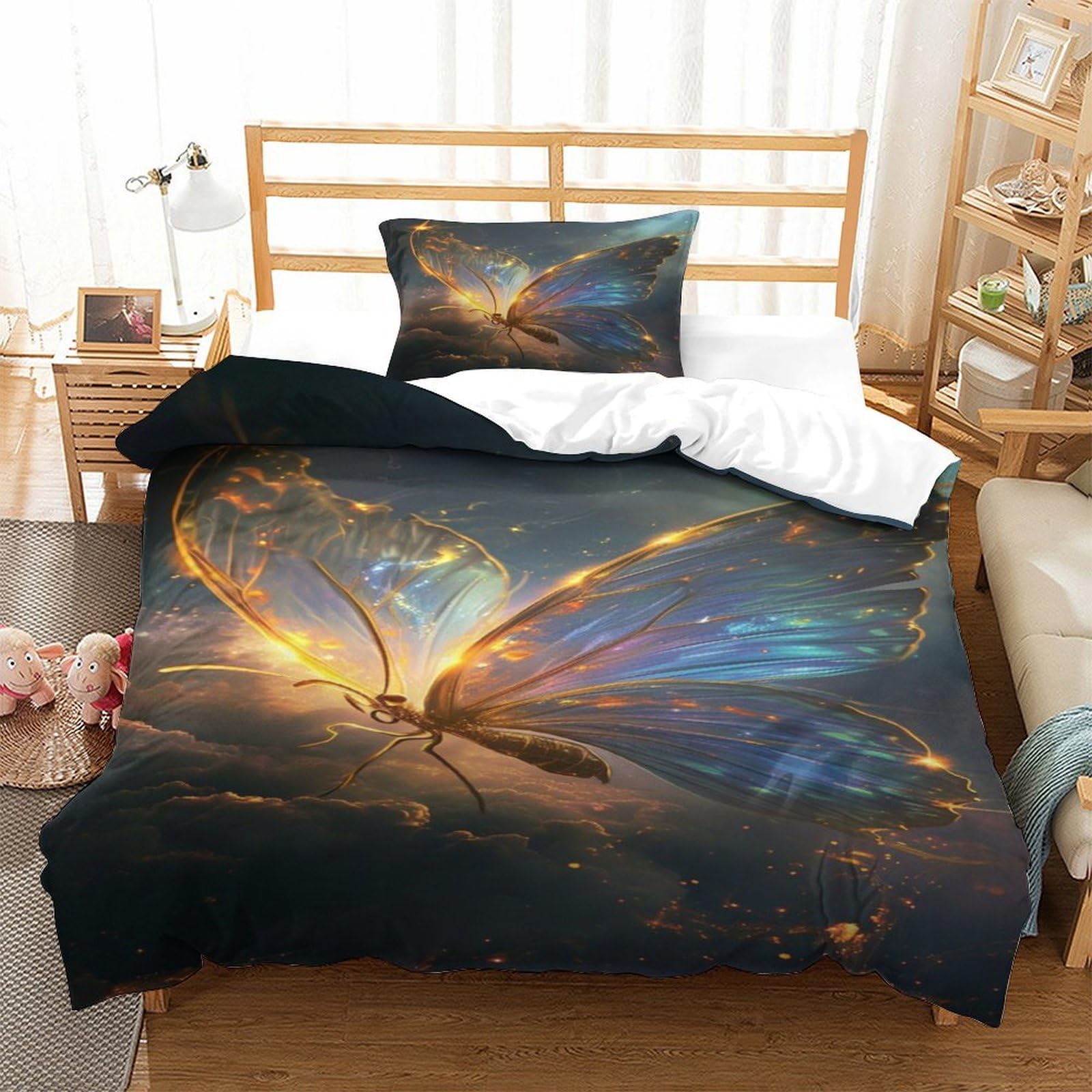 Parure de couette papillon 3D pour une chambre d'enfant magique et des nuits paisibles