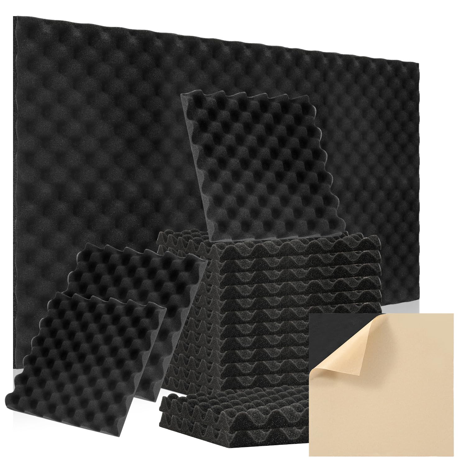 𝐅𝐨𝐠𝐦𝐢𝐞𝐚 Panneaux Acoustiques en Mousse, 24 Pièces, Absorbeurs de Son Haute Densité 30 × 30 × 2,5 cm pour Maison, Studio d’Enregistrement et Décoration Gaming, Vague