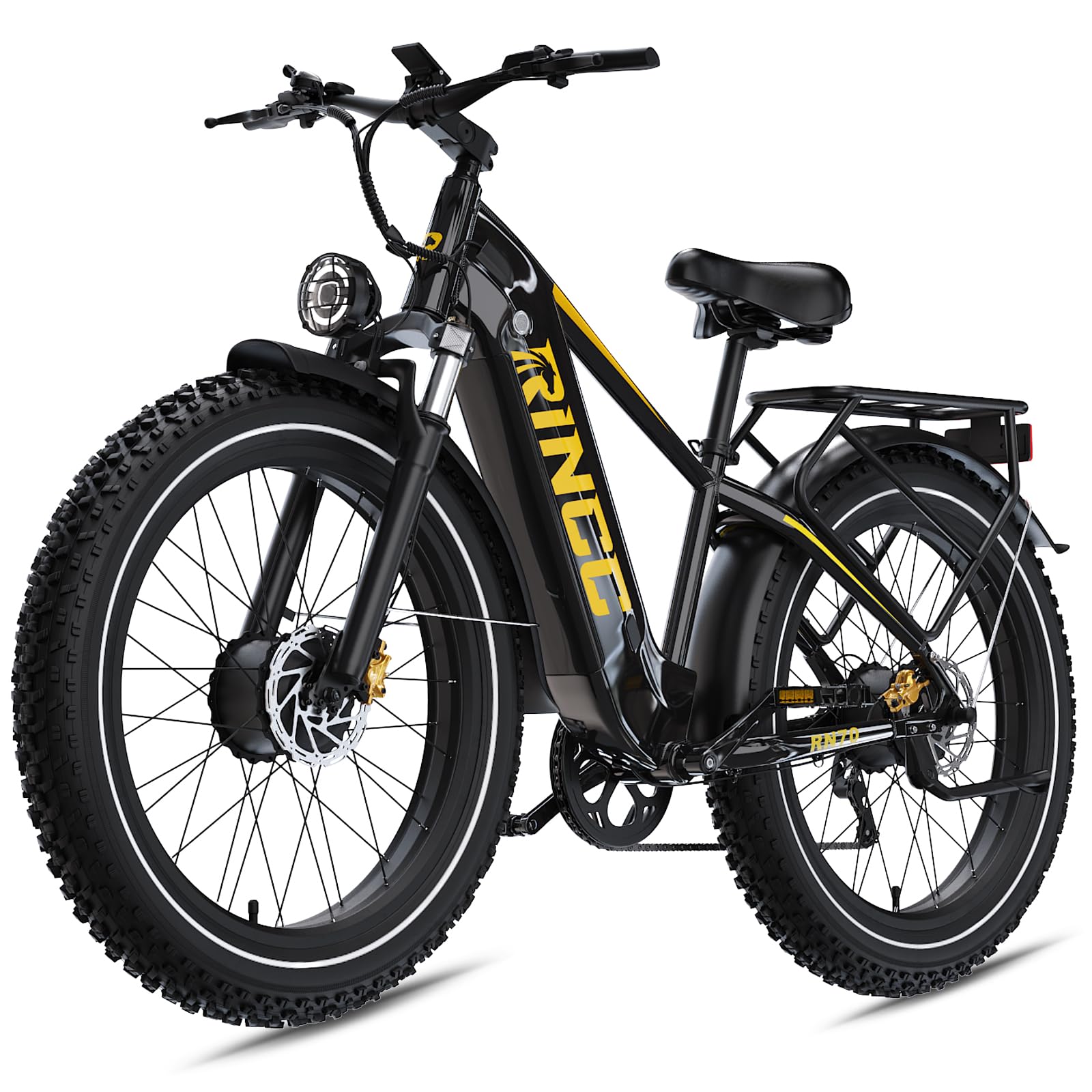 RINCC RN70 Bici Elettrica a Doppio Motore per Uomo Adulto, Mountain Bike Elettrica Fuoristrada, Pneumatici Fat 26 x 4.0, Telaio in Alluminio, Batteria 48V 20Ah, Autonomia fino a 120 km
