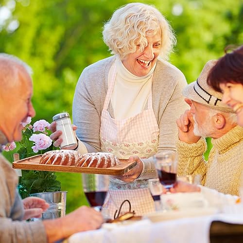 Miniatura 7 de Roshtia 12 bandejas rectangulares de madera de acacia para servir platos de cena de Navidad, platos de madera de queso, charcutería para alimentos,