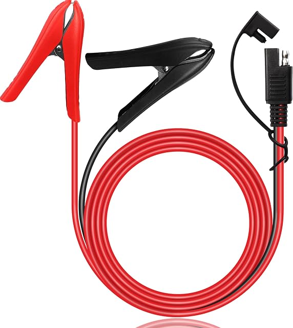XMSJSIY 14AWG Alligator Clip to SAE Connector Cable,SAE Quick Release Adapter to Battery Alligator Crocodile Clip Extension Cable for Solar Panel Cars Motorcycles Battery Charger 12-24V - 1M