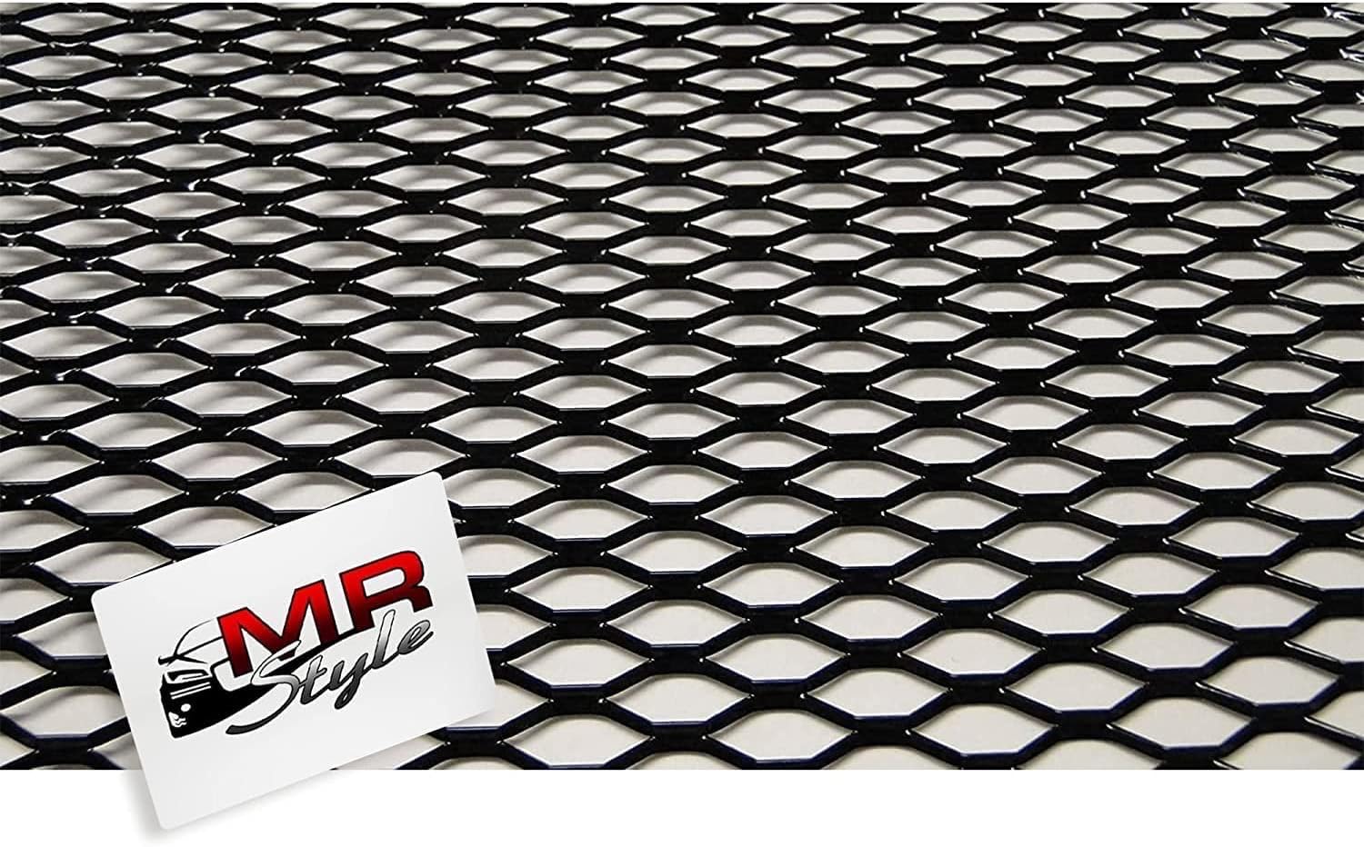 MR-Style Rejilla deportiva de aluminio, 100 x 33 cm, metal expandido, color negro, para tunnig