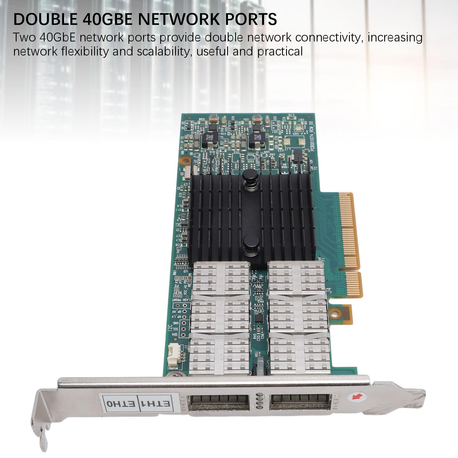 Scheda PCIE Ethernet da 40 GB, PCI Express 3.0 X8 PCIE Gigabit Ethernet Server Adattatore 40GBE 2 Porte Scheda di Rete Latenza a Bassa Latenza Fino a 40 GB/s per Fibra Ottica per