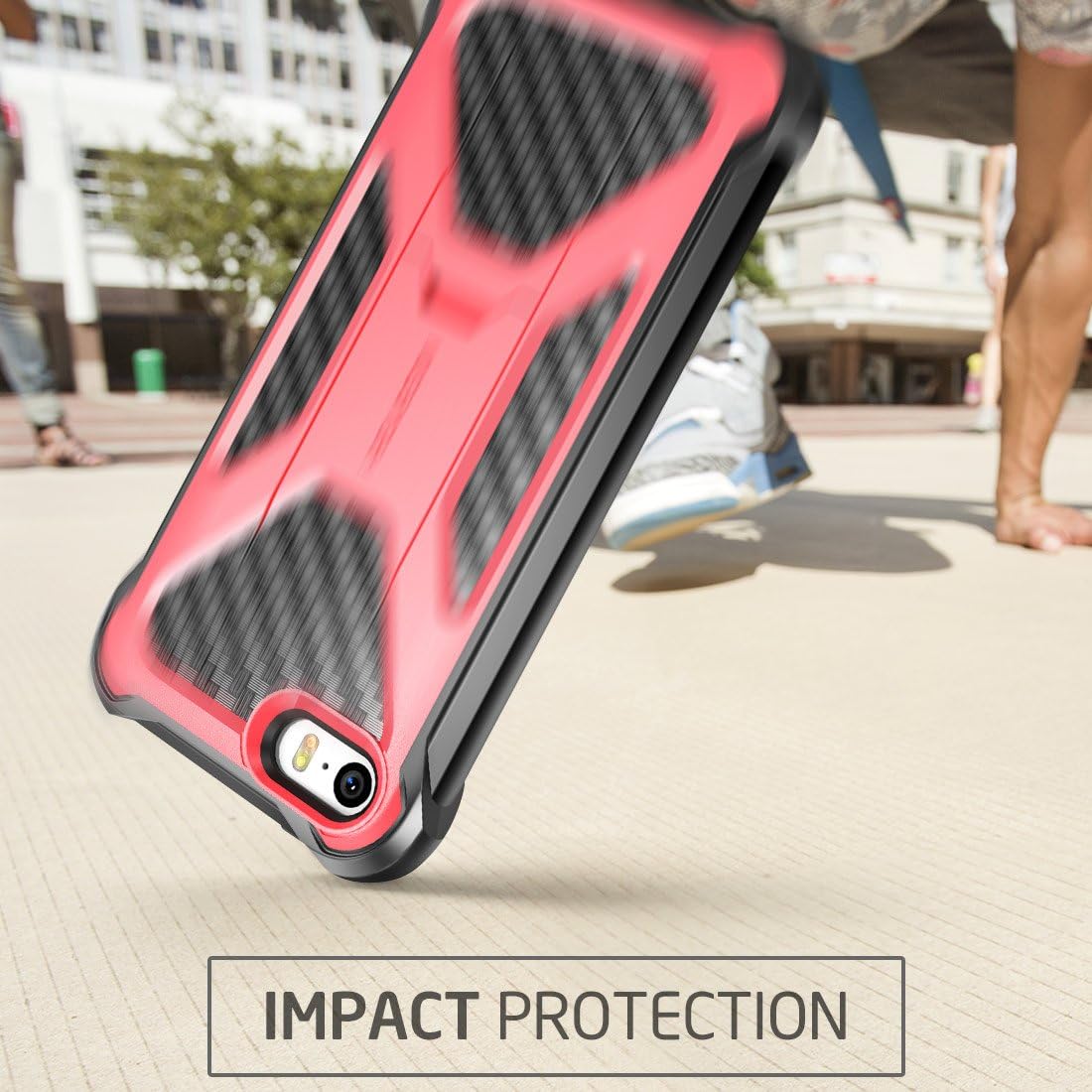 iPhone SE/5s/5 Case, i-Blason Prime [Kickstand] Heavy Duty [Dual Layer] Combo Holster Cover case with [Locking Belt Swivel Clip] for Apple iPhone SE 2016 Release (Compatible with iPhone 5s/5) (Pink)