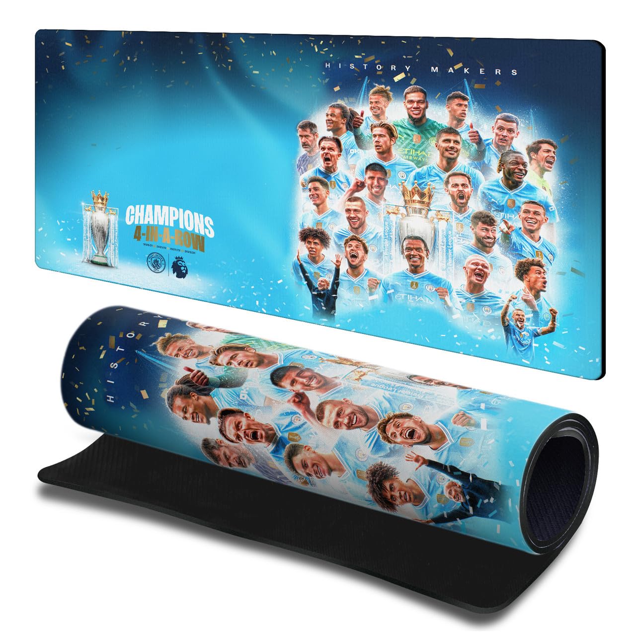 Head Case Designs Officially Licensed Manchester City Man City FC Champions Crest Kits & Players Gaming Office Desk PC Keyboard Mouse Mat Pad 23.62 x 11.81 x 0.12 inches (600 x 300 mm) - L