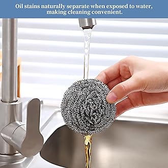 GUEICN Stainless Steel Scrubber Scrubbing Scouring Pad Sponges Clean Pot Pan and Steel Wool for Kitchen Bathroom
